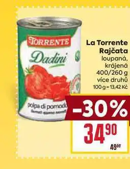 Billa La Torrente Rajčata loupaná, krájená 400/260 g nabídka