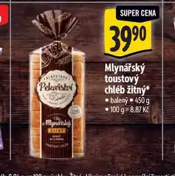Albert Mlynářský toustový chléb žitný balený 450 g nabídka