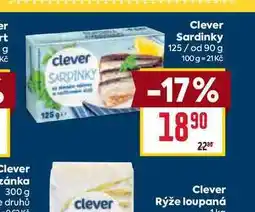 Billa Clever Sardinky 125/ od 90 g nabídka