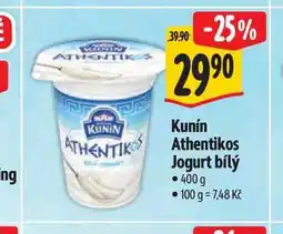 Albert Kunín Athentikos Jogurt bílý 400 g nabídka
