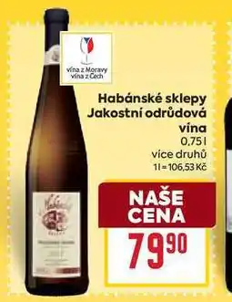 Billa Habánské sklepy Jakostní odrůdová vina 0,75l nabídka