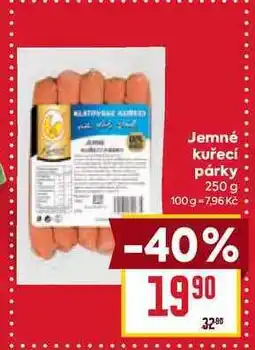 Billa Jemné kuřecí párky 250 g nabídka