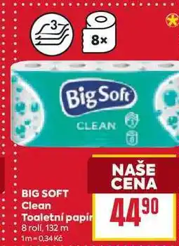 Billa BIG SOFT Clean Toaletní papír 8 rolí nabídka