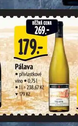 Albert Pálava 0,75 l nabídka