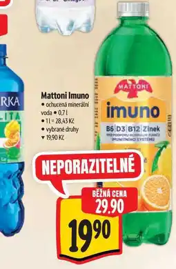 Albert Mattoni Imuno ochucená minerální voda 0,71 nabídka
