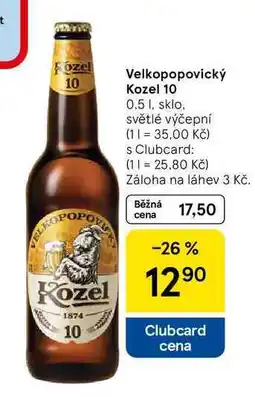 Tesco Velkopopovický Kozel 10, 0.5 l nabídka