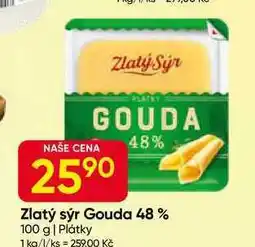 Hruška Zlatý sýr Gouda 48 % 100 g | Plátky nabídka