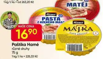 Hruška Hamé paštika 75g, různé druhy nabídka
