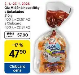 Tesco Ölz Mléčné houstičky s čokoládou, 210 g nabídka