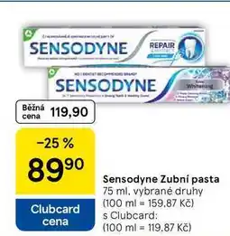 Tesco Sensodyne Zubní pasta, 75 ml, vybrané druhy nabídka