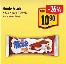 Albert Monte Snack nabídka