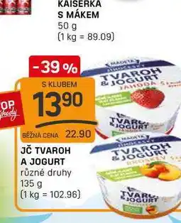 Flop JČ TVAROH A JOGURT různé druhy 135 g nabídka