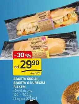 Flop BAGETA ŠKOLNÍ, BAGETA S KUŘECÍM ŘÍZKEM různé druhy 120 - 200 g nabídka