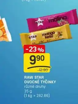 Flop RAW STAR OVOCNÉ TYČINKY různé druhy 35 g nabídka