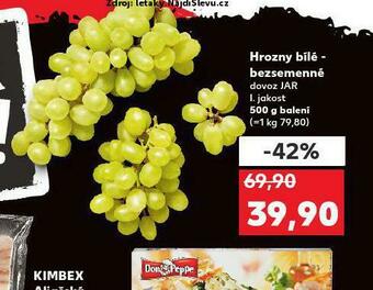 Kaufland Hrozny bílé bezsemenné nabídka