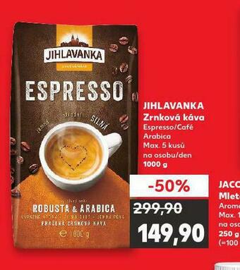 Kaufland Jihlavanka zrnková káva nabídka