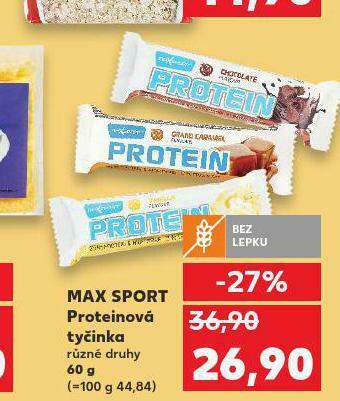 Kaufland Max sport proteinová tyčinka nabídka