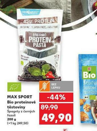 Kaufland Max sport bio proteinové těstoviny nabídka