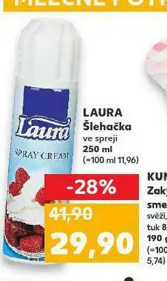 Kaufland Laura šlehačka ve spreji nabídka