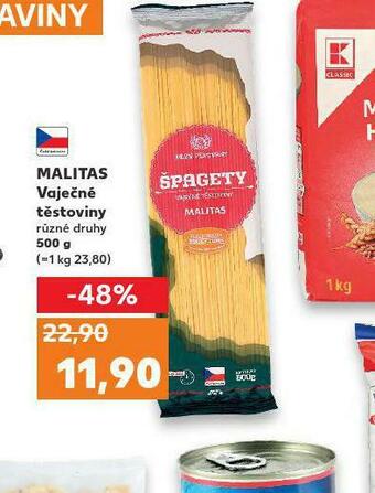 Kaufland Malitas vaječné těstoviny nabídka
