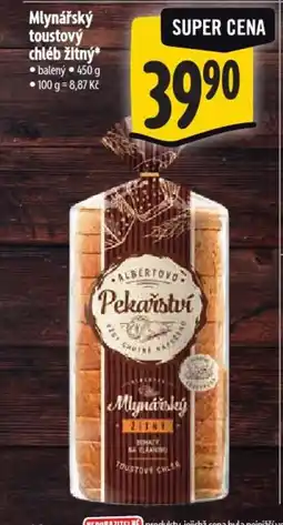 Albert Mlynářský toustový chléb žitný nabídka