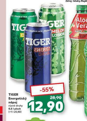 Kaufland Tiger energetický nápoj nabídka