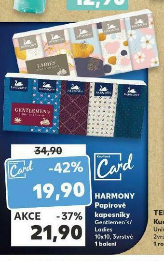 Kaufland Harmony papírové kapesníky nabídka
