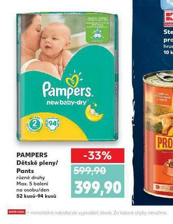 Kaufland Pampers dětské plenky nabídka