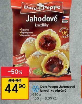 Tesco Don peppe jahodové knedlíky plněné nabídka