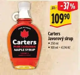 Albert Carters Javorový sirup nabídka