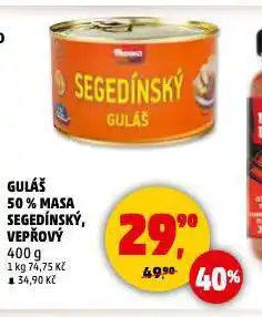 Penny Market Guláš 50 % masa vepřový nabídka