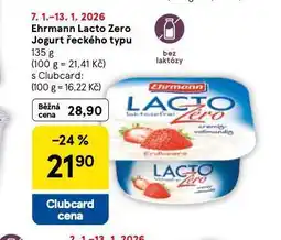 Tesco Ehrmann lacto zero jogurt řeckého typu nabídka
