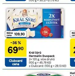 Tesco Král sýrů hermelín duopack nabídka