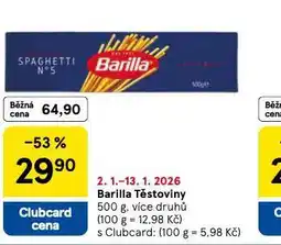 Tesco Barilla těstoviny nabídka