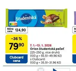 Tesco Orion studentská pečeť nabídka
