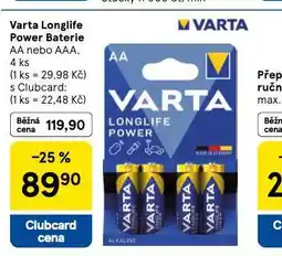 Tesco Varta longlife power baterie nabídka