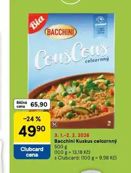 Tesco Bacchini kuskus celozrnný nabídka
