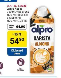Tesco Alpro nápoj nabídka