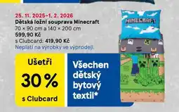 Tesco Dětská ložní souprava minecraft nabídka