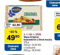 Tesco Wasa original knäckebrot z žitné mouky nabídka