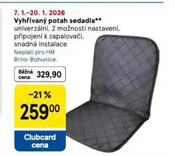 Tesco Vyhřívaný potah sedadla nabídka