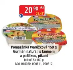 Qanto Pomazánka tvarůžková gurmán natural, s kmínem a pažitkou, pikant nabídka
