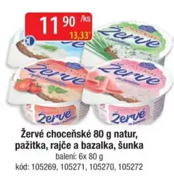 Qanto Žervé choceňské natur, pažitka, rajče a bazalka, šunka nabídka