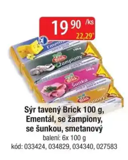 Qanto Sýr tavený brick, ementál, se žampiony, se šunkou, smetanový nabídka