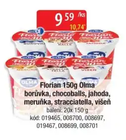 Qanto Florian olma borůvka, chocoballs, jahoda, meruňka, stracciatella, višeň nabídka