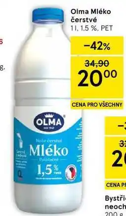 Tesco Olma Mléko čerstvé, 1 l, 1,5 %, PET nabídka