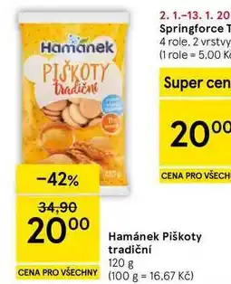 Tesco Hamánek Piškoty tradiční, 120 g nabídka
