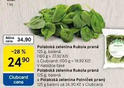 Tesco Polabská zelenina Rukola praná, 125 g, balená nabídka