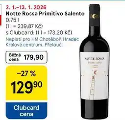 Tesco Notte Rossa Primitivo Salento, 0,75 l nabídka