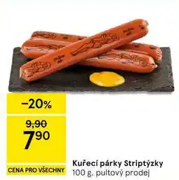 Tesco Kuřecí párky Striptýzky, 100 g nabídka